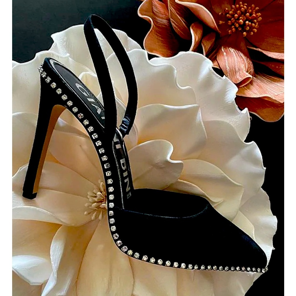 Kahleaa Slingback Rhinestone Trim Detail Dress Pumps